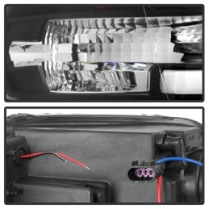 Dodge Ram 1500 Headlight Set - SPYDER - Version 2 - Light Bar DRL - Black - `09-`16