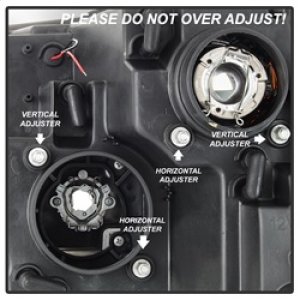 Dodge Ram 1500 Headlight Set - SPYDER - Version 2 - Light Bar DRL - Black - `09-`16