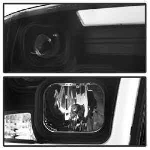 Dodge Ram 1500 Headlight Set - SPYDER - Version 2 - Light Bar DRL - Black - `09-`16