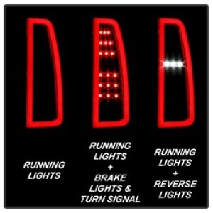 Chevrolet Suburban LED Tail Lights - SPYDER - Light Bar - Black Smoke - `15-`17