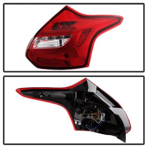 Ford Focus LED Tail Lights - SPYDER - Red Clear - `12-`14