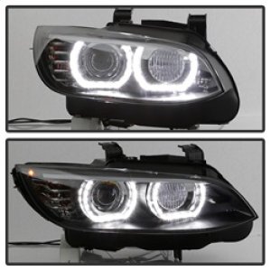 BMW 3 Series Headlights - SPYDER - Projector, LED DRL - Black - `08-`10