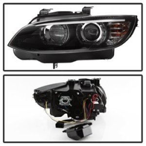 BMW 3 Series Headlights - SPYDER - Projector, LED DRL - Black - `08-`10
