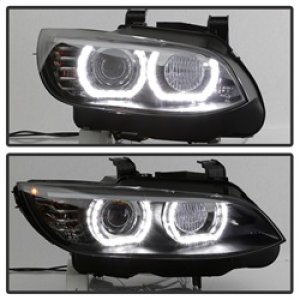 BMW 3 Series Headlights - SPYDER - Projector, LED DRL - Black - `08-`10