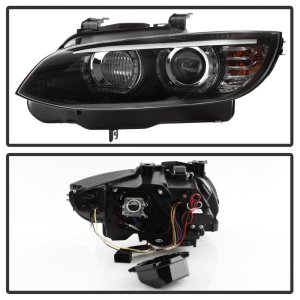 BMW 3 Series Headlights - SPYDER - Projector, LED DRL - Black - `08-`10