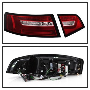 Audi A6 LED Tail Lights - SPYDER - Red Clear - `09-`11 Audi A6 LED Tail Lights - SPYDER - Red Clear - `09-`11