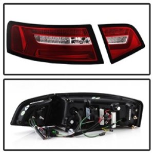 Audi A6 LED Tail Lights - SPYDER - Red Clear - `09-`11 Audi A6 LED Tail Lights - SPYDER - Red Clear - `09-`11