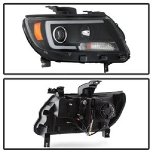 Chevrolet Colorado Headlight Set - SPYDER - Projector - Light Bar LED - Black - `15-`17
