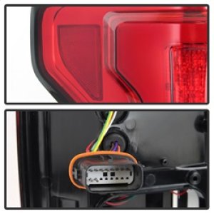Ford F-150 Tail Lights - Rear - SPYDER - LED with Blind Spot Sensor - Red Clear - `15-`18