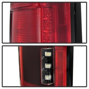 Ford F-150 Tail Lights - Rear - SPYDER - LED with Blind Spot Sensor - Red Clear - `15-`18