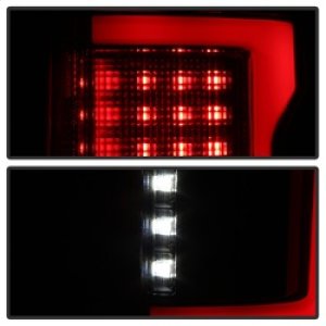 Ford F-150 Tail Lights - Rear - SPYDER - LED with Light Bar - Black Smoke - `15-`17