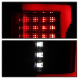 Ford F-150 Tail Lights - Rear - SPYDER - LED with Light Bar - Black Smoke - `15-`17