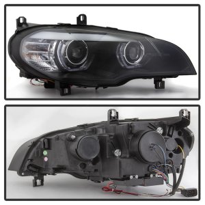 BMW X5 Headlights - SPYDER - Projector, AFS HID Only - Black - `07-`10
