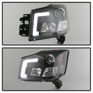 Nissan Armada Headlights - SPYDER - V2 Projector - Black - `04-`07