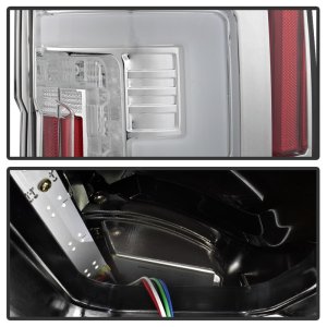 Ford F-250 SD LED Tail Lights - Rear - SPYDER - Chrome - `17-`18