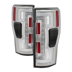 Ford F-250 SD LED Tail Lights - Rear - SPYDER - Chrome - `17-`18