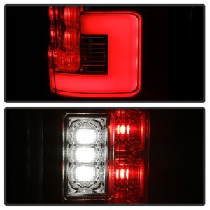 Ford F-250 SD LED Tail Lights - Rear - SPYDER - Chrome - `17-`18