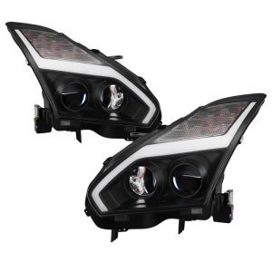 Nissan GTR Headlights - SPYDER - Projector, DRL LED - Black - `09-`14 Nissan GTR Headlights - SPYDER - Projector, DRL LED - Black - `09-`14