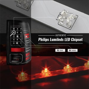 Dodge Ram 2500 LED Tail Lights - SPYDER - Incandescent Model Only - Black - `10-`18