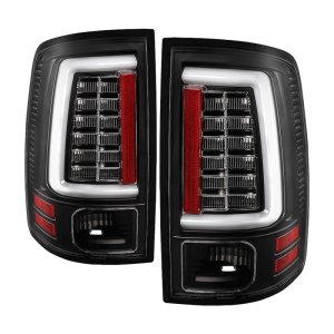Dodge Ram LED Tail Lights - SPYDER - Light Bar, Version 2 - Black - `13-`14