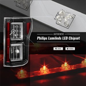 Ford F150 LED Tail Lights - SPYDER - Light Bar - Black - `15-`17