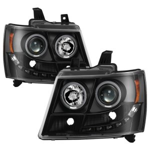 Chevrolet Suburban 1500 Headlights - SPYDER - Projector LED Halo - Black - `07-`14