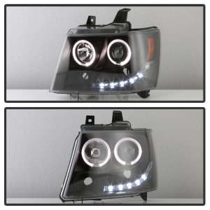 Chevrolet Suburban 1500 Headlights - SPYDER - Projector LED Halo - Black - `07-`14