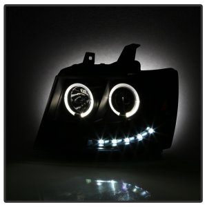 Chevrolet Suburban 1500 Headlights - SPYDER - Projector LED Halo - Black - `07-`14