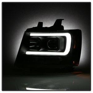 Chevrolet Tahoe Headlights - SPYDER - Version 2, Light Bar DRL - Black - `07-`14