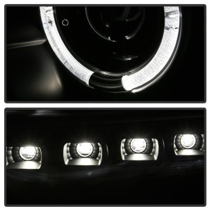 Ford Super Duty Headlights - SPYDER - Projector LED Halo DRL - Black - `11-`16