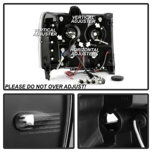 GMC Sierra 1500 Headlights - SPYDER - LED Halo Projector - Black - `08-`13
