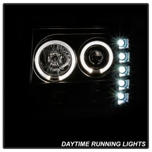 GMC Sierra 1500 Headlights - SPYDER - LED Halo Projector - Black - `08-`13
