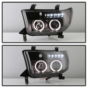 Toyota Sequoia Headlights - SPYDER - Halo LED Projector - Black - `08-`13 Toyota Sequoia Headlights - SPYDER - Halo LED Projector - Black - `08-`13