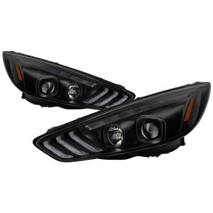 Ford Focus Headlights - SPYDER - Projector Sequential Turn Signal Light Bar - Black - `15-`18 Ford Focus Headlights - SPYDER - Projector Sequential Turn Signal Light Bar - Black - `15-`18