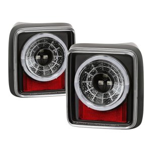 Jeep Wrangler LED Tail Lights - SPYDER - Full LED + Sequential Turn Signal - Black - `19-`20