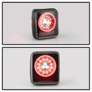 Jeep Wrangler LED Tail Lights - SPYDER - Full LED + Sequential Turn Signal - Black - `19-`20