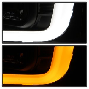 Ford F-250 SD Headlights - SPYDER - Projector Version 2 with Switch Back Light Bar - Black - `08-`10