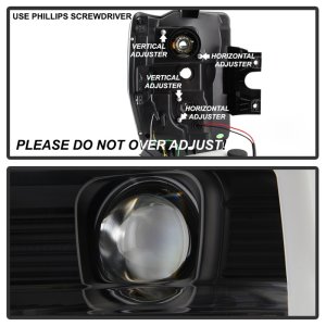 Ford F-250 SD Headlights - SPYDER - Projector Version 2 with Switch Back Light Bar - Black - `08-`10