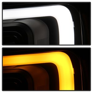 Chevrolet Suburban Headlights - SPYDER - Version 2 Projector with Switch Back Turn Signal Light Bar - Black - `07-`14