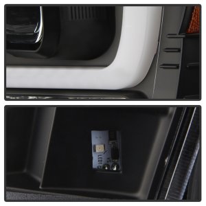 Chevrolet Suburban Headlights - SPYDER - Version 2 Projector with Switch Back Turn Signal Light Bar - Black - `07-`14