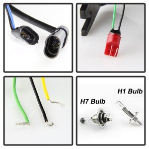 Chevrolet Suburban Headlights - SPYDER - Version 2 Projector with Switch Back Turn Signal Light Bar - Black - `07-`14