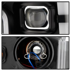 Ford F-250 Super Duty Headlights - SPYDER - Projector, Switch Back Sequential Turn Signal Light Bar - Black - `17-`18