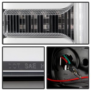 Ford F-450 Super Duty Headlights - SPYDER - Projector, Switch Back Sequential Turn Signal Light Bar - Black - `17-`18