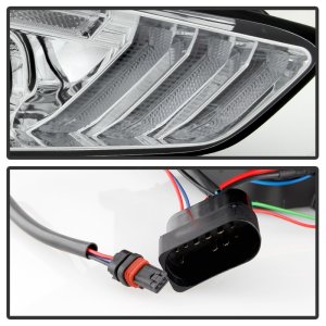 Ford Focus Headlight Set - SPYDER - Projector, Sequential Turn Signal, Low Beam-H7/High Beam-H1, Signal-LED - Chrome - `15-`18