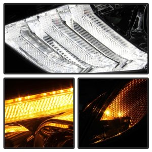 Ford Focus Headlight Set - SPYDER - Projector, Sequential Turn Signal, Low Beam-H7/High Beam-H1, Signal-LED - Chrome - `15-`18