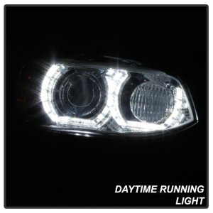 BMW 3 Series Headlights - SPYDER - Projector Headlights, High Beam H3, DRL LED - Chrome - `08-`10