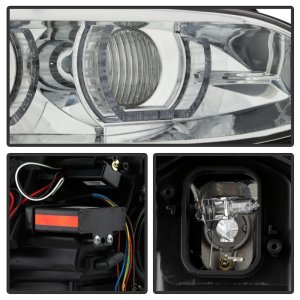 BMW 3 Series Headlights - SPYDER - Projector Headlights, High Beam H3, DRL LED - Chrome - `08-`10