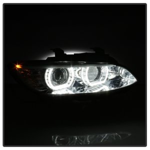 BMW 3 Series Headlights - SPYDER - Projector Headlights, High Beam H3, DRL LED - Chrome - `08-`10