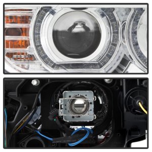 BMW 3 Series Headlights - SPYDER - Projector Headlights, High Beam H3, DRL LED - Chrome - `08-`10