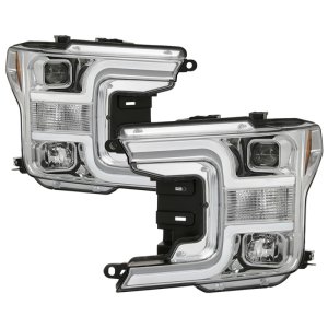 Ford F150 Headlights - SPYDER - Projector, Halogen Model - Chrome - `18-`19